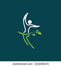 Human Leaf Care Naturally Business Logo