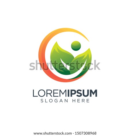 human leaf farm logo design. green enviroment logo.