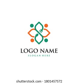 Human Leaf Food Meal Ecology Business Logo