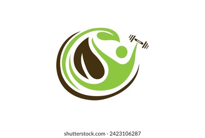 human leaf logo design happy man logo design