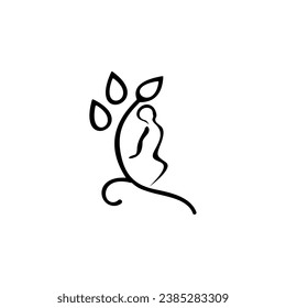 human leaf logo. healthy leaf logo. icon vector design template in white background.