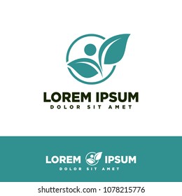 human leaf logo template