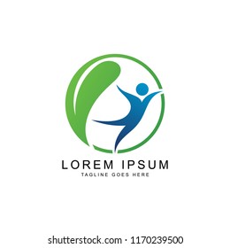 Human Leaf Logo Template