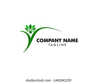 Human Leaf Logo Template Design