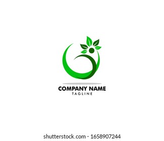 Human Leaf Logo Template Design