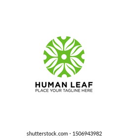 human with leaf  logo templlates. people with leaf logo