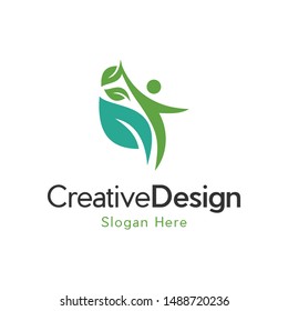 Human Leaf Naturally Creative Business Logo