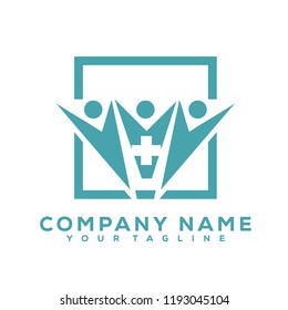 Human Leaf Tree Icon Medical Therapy Vector Design Logo Sea Green Creative Luxury