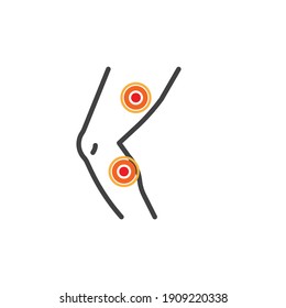 Human leg ache line icon. linear style sign for mobile concept and web design. Painful leg outline vector icon. Symbol, logo illustration. Vector graphics