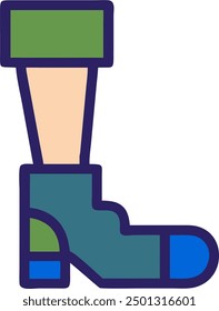 Pierna humana en diseño de iconos 
