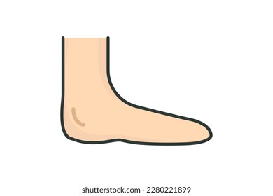 Human leg icon illustration. icon related to human organ. Flat line icon style, lineal color. Simple vector design editable