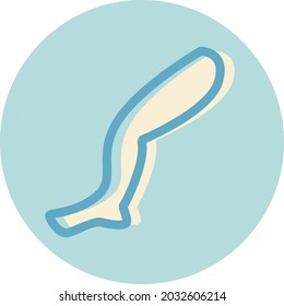 Pata humana, ilustración, vector, sobre fondo blanco.