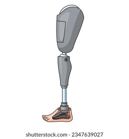 Human leg prosthesis diagram schematic vector illustration. Medical science educational illustration