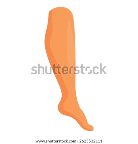 Human leg standing on tiptoe icon in cartoon style for any design