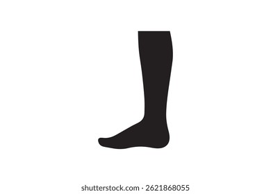 Human leg vector silhouette illustration isolated in white background
