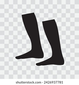 Human Leg vector, symbol and icon design. Human Foot Silhouette Icon on transparent background.