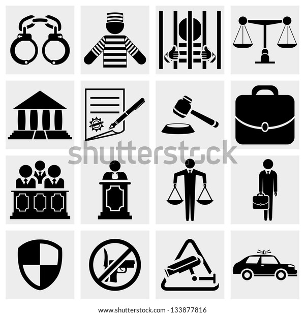 Human, legal, law and\
justice icon set.