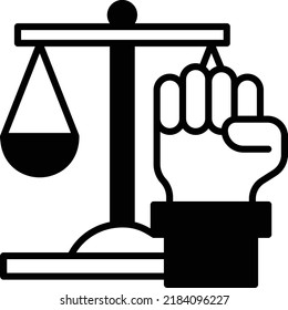 Human Legal Right Sign Vector Icon Design, Law Firm And Legal Institutions Symbol Stock Illustration, Civil And Political Rights Concept 