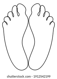 Human legs. Heels and toes. Vector illustration.
