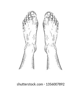 Human legs illustration vector, human body drawing 
