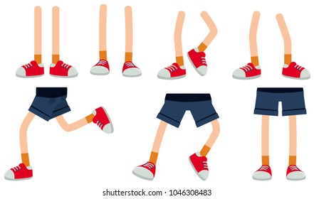 Human legs on white background illustration