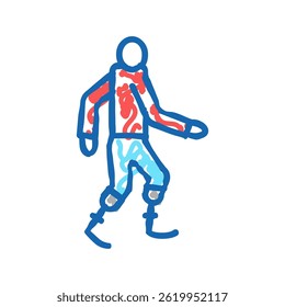 human with legs prosthesis doodle icon sketch vector. human with legs prosthesis sign. isolated symbol illustration