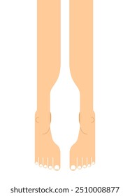 Human legs top view. legs isolated