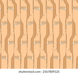 Human legs top view pattern seamless. legs background