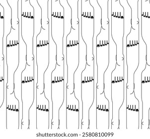 Human legs top view pattern seamless. legs background