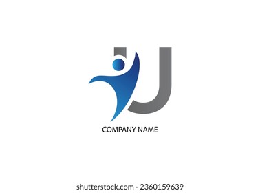 Menschlich mit Buchstabe U Logo Design-Vorlage