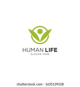 Human life abstract logo template