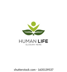 Human life abstract logo template