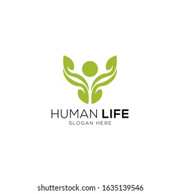 Human life abstract logo template