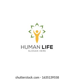 Human life abstract logo template