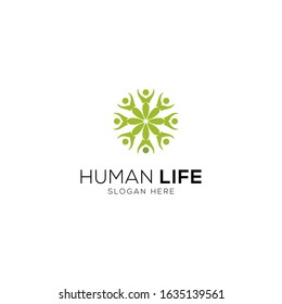Human life abstract logo template