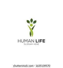 Human life abstract logo template