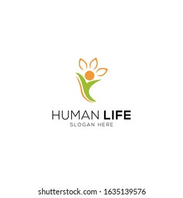 Human life abstract logo template