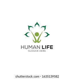 Human life abstract logo template