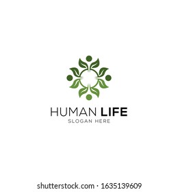 Human life abstract logo template