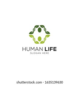 Human life abstract logo template