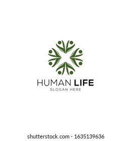 Human life abstract logo template