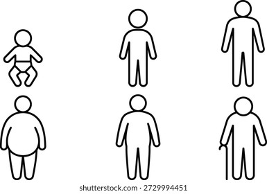 Etapas del ciclo de vida humano desde el nacimiento hasta la vejez