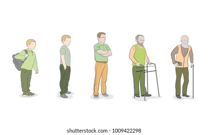 human life at different ages. vector illustration
