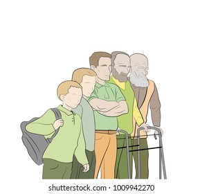 human life at different ages. vector illustration 