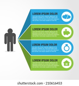 Human Life Flat Horizontal Infographic