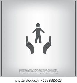 Human life insurance sign icon. 