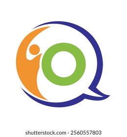 Human Life Logo combine with letter O vector template