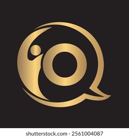 Human Life Logo combine with letter O vector template