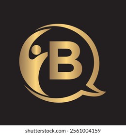 Human Life Logo combine with letter B vector template