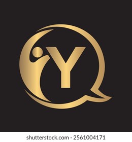 Human Life Logo combine with letter Y vector template